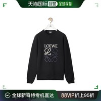 LOEWE 罗意威 欧洲直邮Loewe罗意威男士长袖卫衣运动衫黑色棉质圆徽标印花领