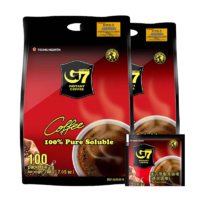 G7 COFFEE 越南进口中原G7纯黑速溶咖啡无蔗糖美式黑咖啡 200g*2袋装
