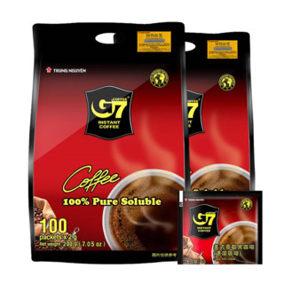 G7 COFFEE 越南进口中原G7纯黑速溶咖啡无蔗糖美式黑咖啡 200g*2袋装