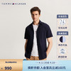 TOMMY HILFIGER【透气府绸】 24春夏男装易打理弹力净色修身衬衫34626 深蓝色CHS 42