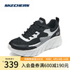 斯凯奇（Skechers）夏季女士厚底休闲鞋缓震舒适百搭运动鞋117387 黑色/白色/BKW 36