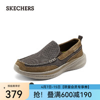 斯凯奇（Skechers）男鞋2024一脚蹬健步鞋缓震运动休闲帆布商务鞋205102 棕色/BRN 39