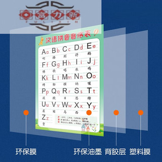 富力新小学汉语拼音声母表韵母表 小一年级下汉语拼音音序字母表版 数的分解与组成 特大(宽70×高90厘米)