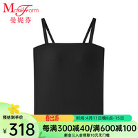 曼妮芬女士吊带抹胸带杯长款背心舒适无钢圈带杯打底内衣20400426 020 黑色 165