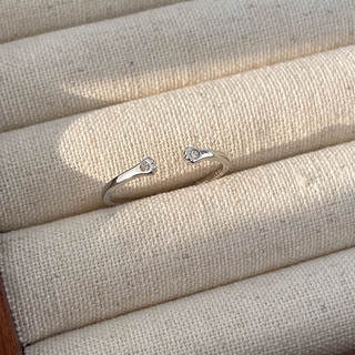 安提诺伯 925银闪钻猫爪戒指女开口食指尾戒时尚饰品 J137 猫爪戒指
