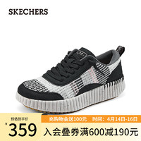 斯凯奇（Skechers）夏季女子复古休闲鞋舒适百搭一脚蹬板鞋114510 黑色/多彩色/BKMT 35