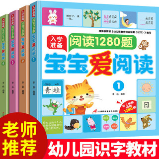 幼小衔接阅读与识字 全套4册 幼儿园绘本儿童书籍幼儿中班大班教材用书带拼音亲子书早教5岁