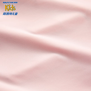 Skechers斯凯奇冰肌科技女童半开叉透气夏季儿童短袖T恤P224G124 浅凤仙花粉/02P1 120cm