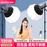 Godox 神牛 SL100W Bi直播灯led摄影棚常亮灯主播视频直播补光灯