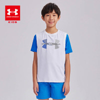 安德玛（Under Armour）童装儿童运动套装2024夏季男童运动套装休闲短裤背心 白色 130cm