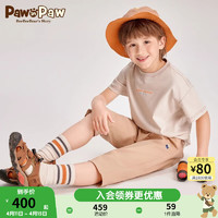 PawinPaw卡通小熊童装2024年夏季男童七分裤儿童裤子舒适 Beige米色/35 110