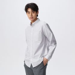 百亿补贴semir森马纯棉长袖衬衫男春季日常简约纯色商务通勤上衣时尚