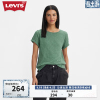 Levi's李维斯24夏季女士休闲气质宽松短袖T恤 绿色 A7247-0005 L