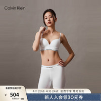 Calvin Klein内衣【摩登引力带】24春夏女士无钢圈聚拢深V厚垫文胸QF7623AD 100-月光白 34B 34/75B