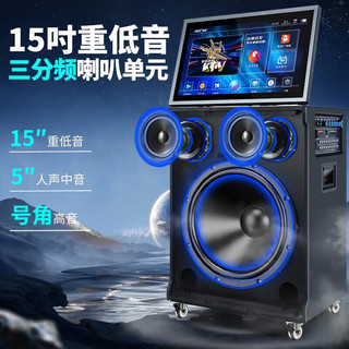 先科（SAST）SA-258 PRO 22英寸家庭KTV套装广场舞音响带显示屏卡拉OK功放音响一体机户外移动K歌蓝牙