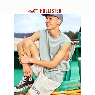 HOLLISTER 24春夏凉感无袖炫酷休闲圆领背心上衣男 KI324-4100 石板蓝 S (175/92A)