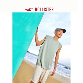 HOLLISTER 24春夏凉感无袖炫酷休闲圆领背心上衣男 KI324-4100 石板蓝 S (175/92A)