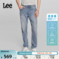 Lee 24春夏新品723修身直脚浅蓝色男凉感牛仔裤凉凉裤休闲潮