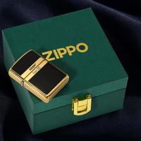 ZIPPO 之宝 煤油打火机正版原装黄铜盔甲商标送男友生日礼物