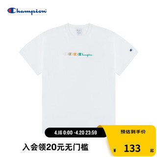 Champion 冠军  刺绣大C草写字母LOGO圆领T恤