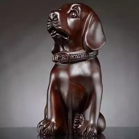 KITC 黑檀木雕狗摆件十二生肖装饰摆设