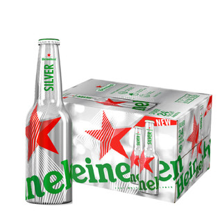 Heineken 喜力 星银铝瓶330ml*24瓶整箱装 喜力啤酒Heineken Silver