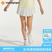 moodytiger【golf系列】女童半身裙24春季运动百褶裙短款裙子 云朵白 150cm