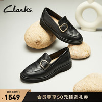 Clarks 其乐 老钱系列 女士乐福鞋 261767784 黑色 39