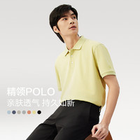 红豆（Hodo）polo衫男蚕丝混纺舒适精领男短袖Polo Y1 170/92B