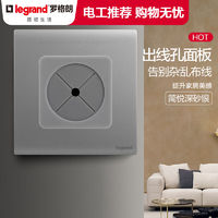 legrand 罗格朗 开关插座面板86空白盖板带出线孔灰面板暗盒挡板圆孔穿引线