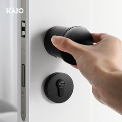 KABO 德国KABO门锁室内北欧圆形卧室静音磁吸后现代简约黑色实木房门锁
