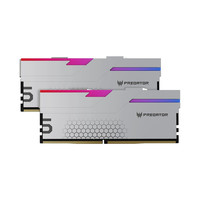PREDATOR 宏碁掠夺者 Hermes冰刃系列 DDR5 6400MHz RGB 台式机内存 灯条 银色 64GB 32GBx2 C32