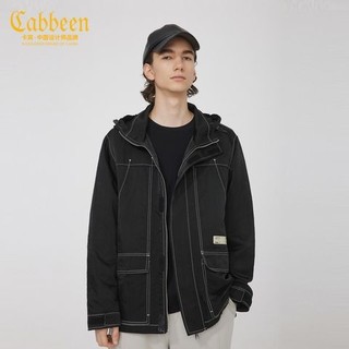 百亿补贴：Cabbeen 卡宾 男装潮流明线连帽夹克春秋款街头工装宽松外套H