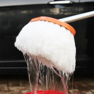 浩宝洗车刷子1.5米长柄可伸缩洗车拖把纯棉牛奶丝刷头擦洗车工具套装 水刷1.5米+备用头（牛奶丝）
