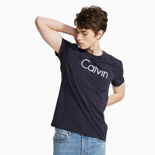 卡尔文·克莱恩 Calvin Klein CK Jeans夏季男士时尚百搭圆领叠影印花LOGO透气短袖T恤J315047