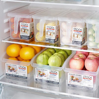 家の物语（KATEI STORY）冰箱收纳保鲜盒套装冷冻生鲜盒子蔬菜水果冷藏收纳盒储物盒 带滑轮二个装