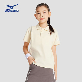 美津浓（MIZUNO）儿童夏季运动POLO衫透气潮流凉感休闲短袖上衣   沙卡其色 160CM（85-100斤）