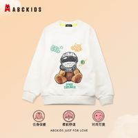 ABCKIDS 冬季新品时尚百搭儿童运动小熊卡通印花加绒休闲圆领卫衣