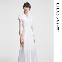 歌力思（ELLASSAY）2024夏季高级质感优雅无袖衬衫连衣裙女EWW352Y05500 纯净白（4.15） XS