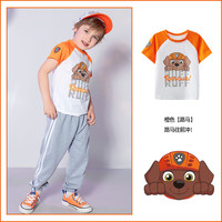 汪汪队立大功汪汪队男童短袖t恤夏装2024儿童上衣夏季宝宝男孩宽松打底衫 橙色250 105CM