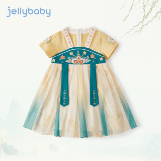 JELLYBABY 童装儿童大童夏季短袖裙子宝宝夏装古风汉服女童