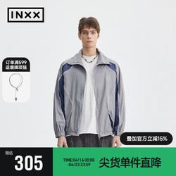 INXX 英克斯 APYD时尚潮牌夏赛车风防晒服外套男女同款APE2140629 蓝灰拼接色 L