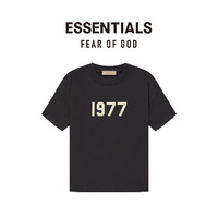 FEAR OF GOD ESSENTIALS 植绒1977系列棉质圆领短袖T恤情侣美式高街休闲宽松男女同款经典 铁灰色 L