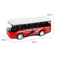 超级森林儿童合金公交车合金巴士车模型儿童玩具公交车金属车模型玩具 红色巴士
