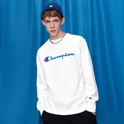 Champion 情侣款圆领卫衣经典草字LOGO棉绒套头衫