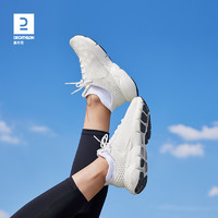 DECATHLON 迪卡侬 运动鞋女款跑步鞋白色飞织跑鞋轻便女鞋跳绳鞋TSL1