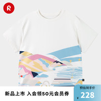 reima男女儿童T恤大童春夏运动宽松短袖圆领可爱印花套头上衣 白色011D 152cm