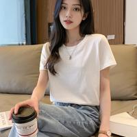 JEANSWEST 真维斯 夏季热销百搭白色女式t恤内搭外穿短袖t恤女纯棉舒适打底上衣女