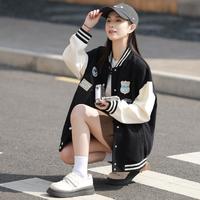 TONLION 唐狮 2024春季女袖子拼色棒球服外套学院风百搭韩版减龄时尚潮