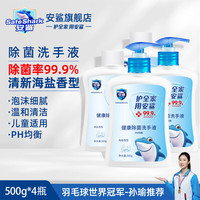 ANSHA 安鲨 家用健康除菌滋润洗手液 泡沫丰富易冲洗护手 香气清新 儿童适用 海盐500g+500g*2组